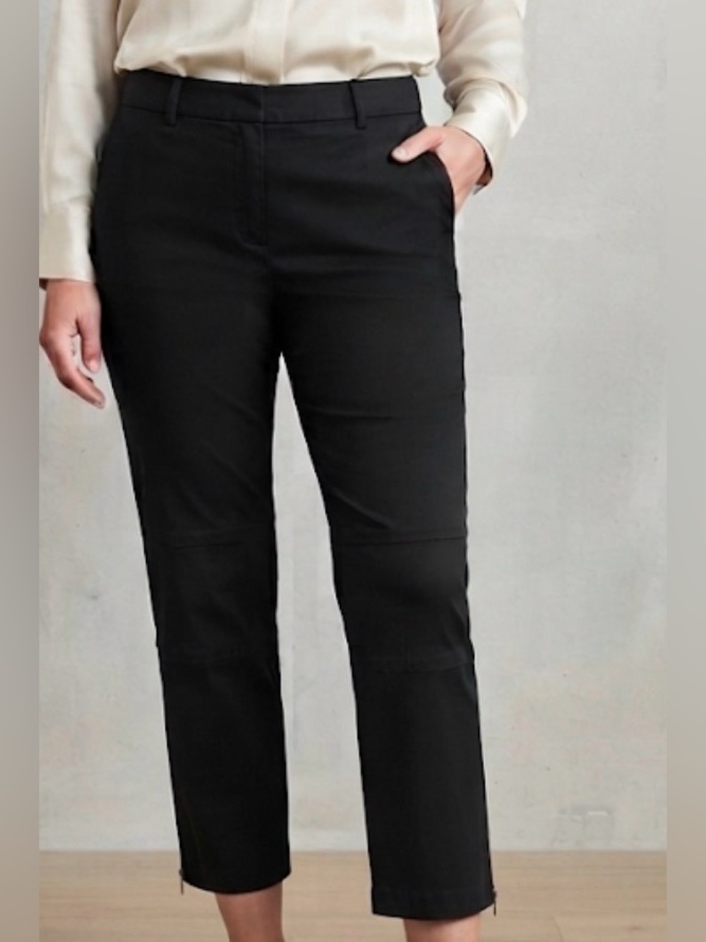 Venezia Jeans Co. Black Cropped Stretch Pants, Size 14
